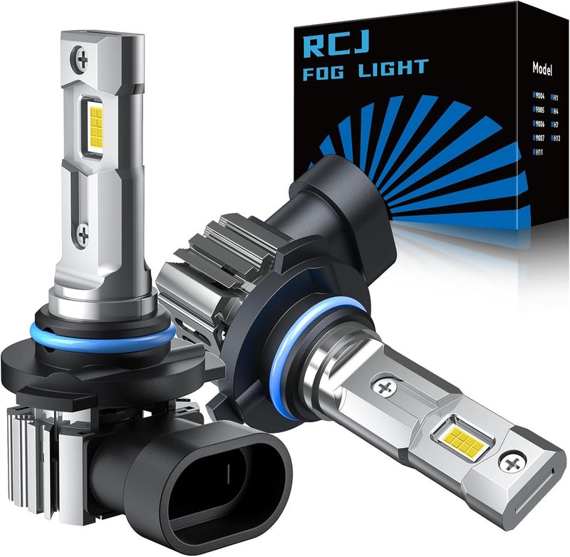 RCJ 9005 Bulbs, 16000LM Super Bright HB3 Fog Light, 6000K Cool White, Real 1:1 Size Plug and Play, Canbus Ready, lP67 Waterproof, Pack of 2 - Image 1